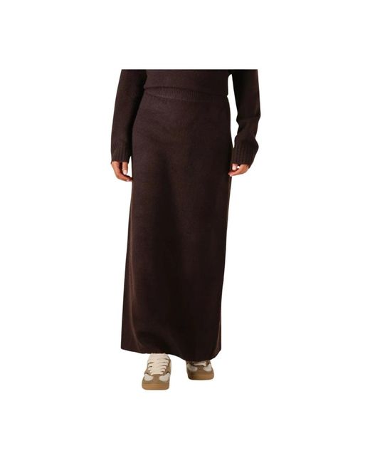 Notre-v Rokken ,Bruin ,Polyester Bruine Maxi Rok Voor Herfst/Winter in het Black