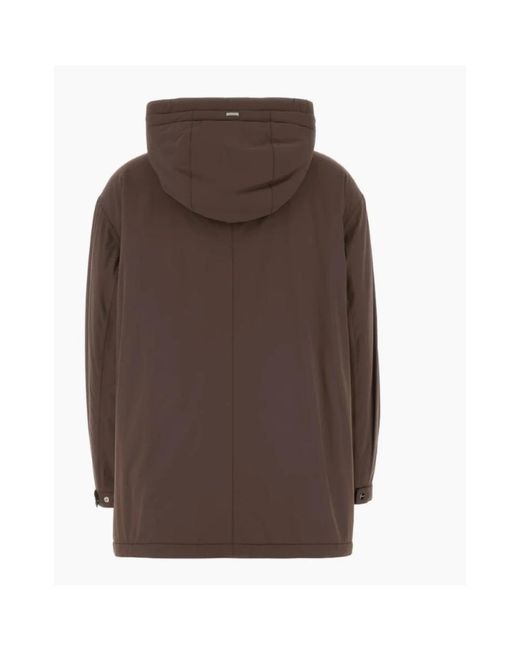 Herno Jassen ,Bruin ,Stijlvolle Jas Met Capuchon En Riem in het Brown
