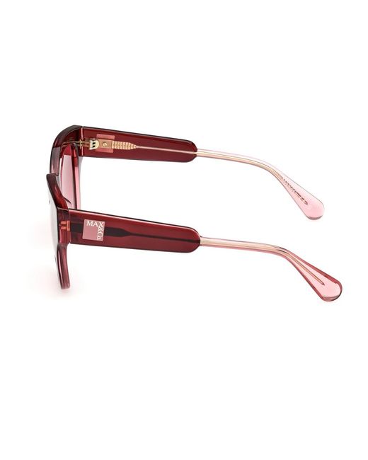 MAX&Co. Pink Burgunder quadratische sonnenbrille für frauen