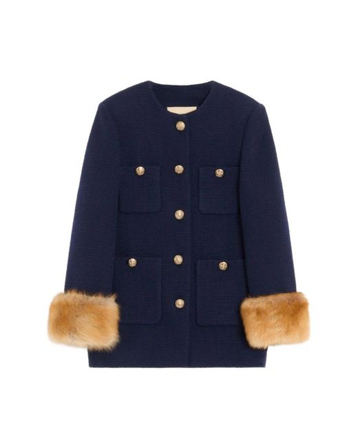 Single-Breasted Coats Valentino Garavani de color Blue