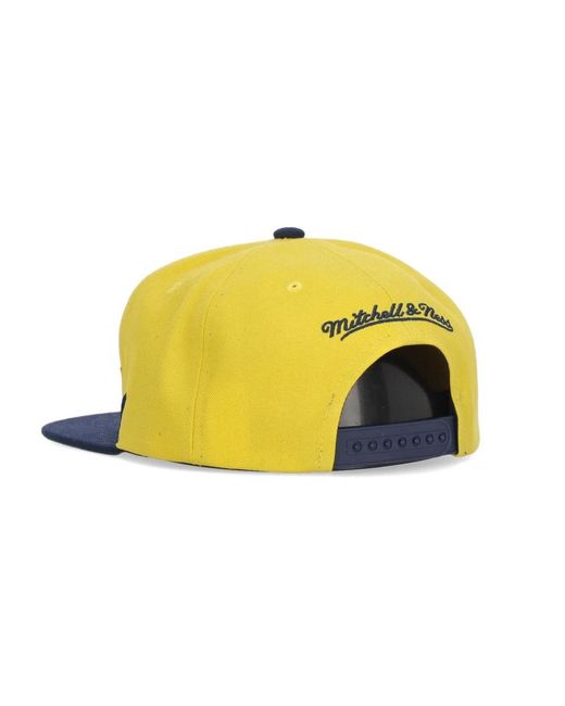 Mitchell & Ness Accessoires ,Veelkleurig ,Wol Michigan Wolverines Platte Klep Pet in het Yellow voor heren