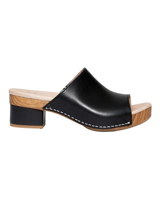 Dansko Heeled Mules in het Black