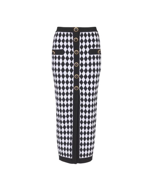 Balmain Black Diamant jacquard midi-rock