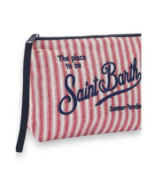 Mc2 Saint Barth Tassen ,Rood ,Katoen Aline Clutch Bag in het Pink