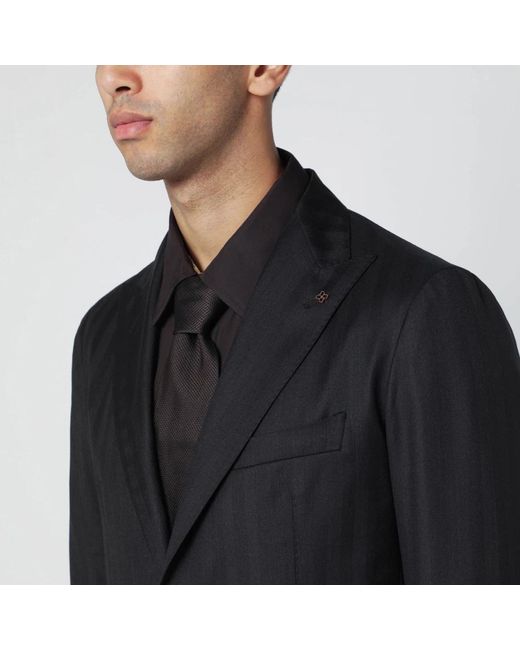 Tagliatore Black Single Breasted Suits for men