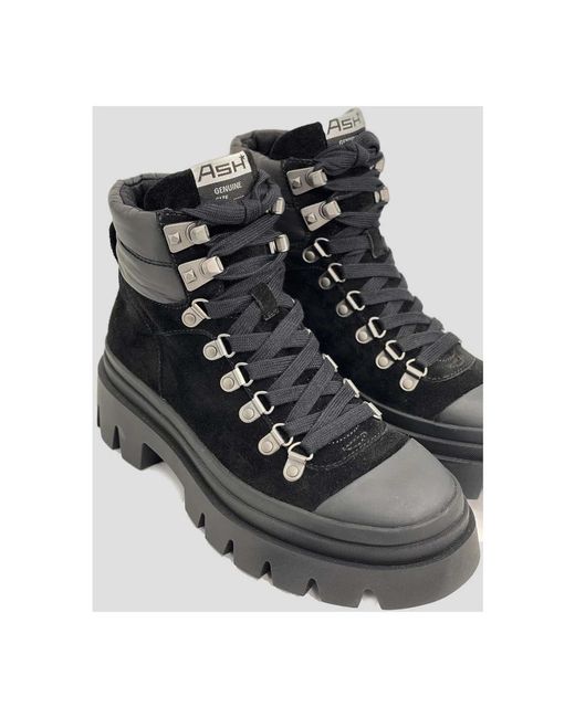 Ash Schoenen ,Zwart ,Nylon Lace-Up Boots in het Black
