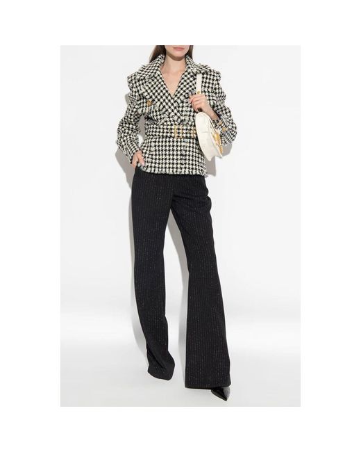 Balmain Black Tweed-blazer mit kerbrevers
