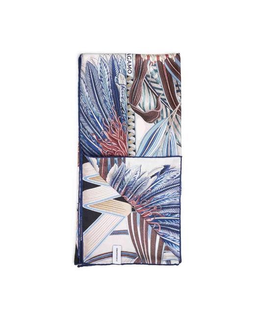 Ferragamo Blue Silk Scarves