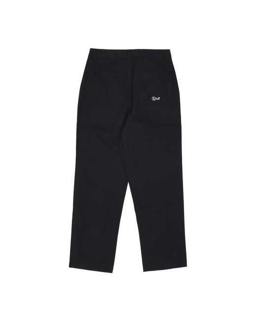 Huf Black Straight Trousers for men