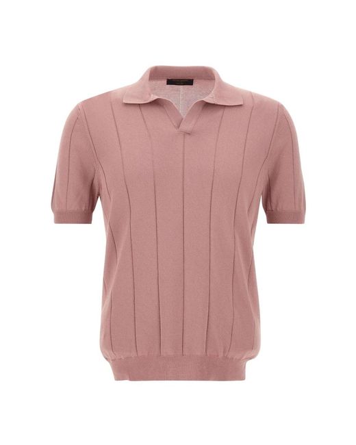 Gran Sasso Pink Polo Shirts for men