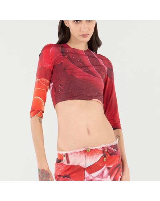 Roberto Cavalli Red Long Sleeve Tops