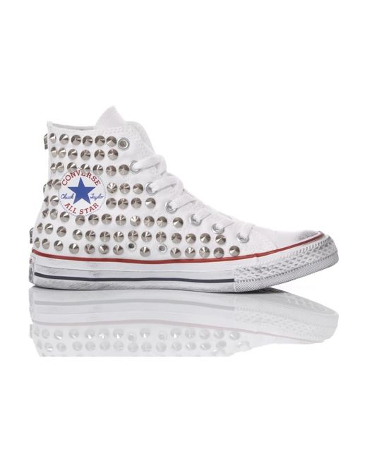 Sneakers bianche personalizzate scarpe fatte a mano di Converse in White da Uomo