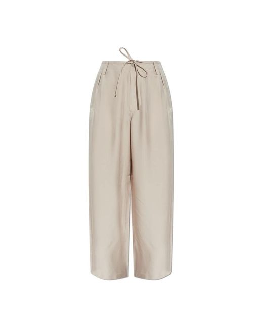 Y-3 Broeken ,Drawstring Broeken in het Natural