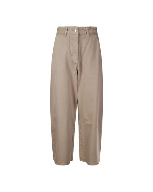 Studio Nicholson Broeken ,Bruin ,Denim Wijde Crop Denim Broek in het Brown