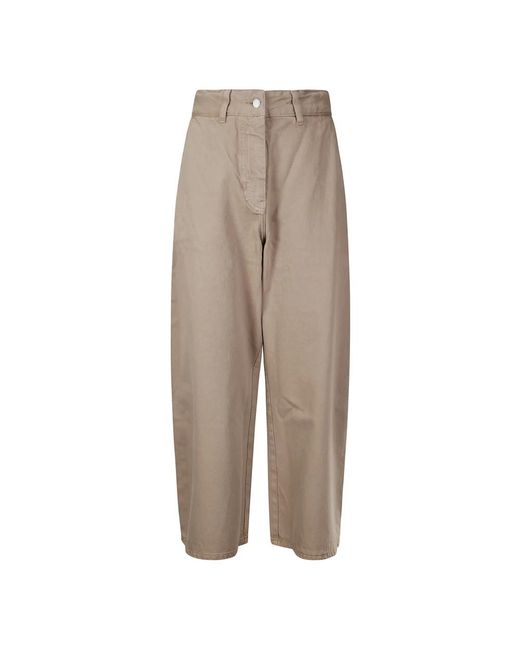 Studio Nicholson Brown Weite crop denim hose