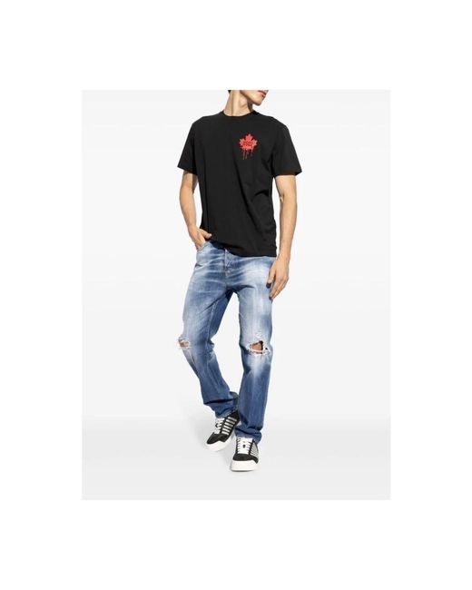 DSquared² Jeans ,Blauw ,Katoen Distressed Straight-Leg Jeans in het Blue voor heren