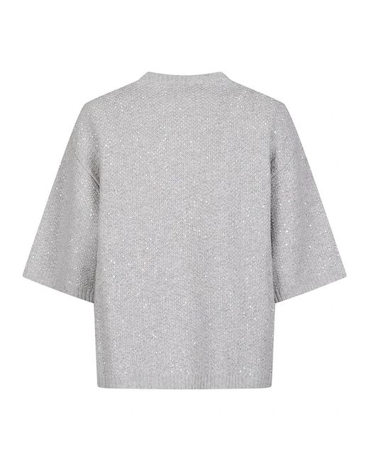 Fabiana Filippi Gray Round-Neck Knitwear