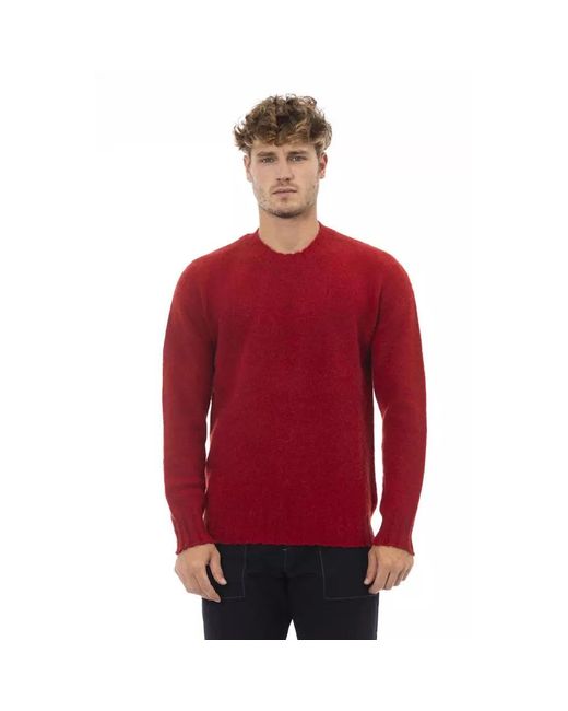 Alpha Studio Red Round-Neck Knitwear for men