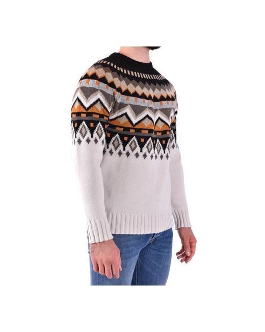 Round-Neck Knitwear Paolo Pecora de hombre de color White