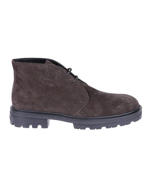 Hogan Gray Lace-Up Boots for men