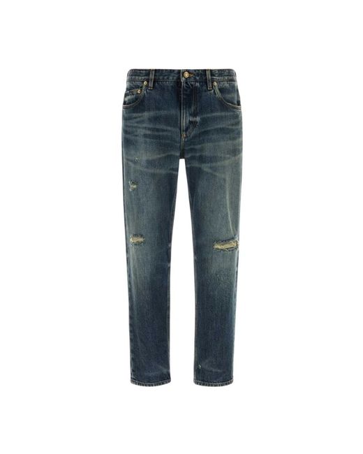Dolce & Gabbana Blue Straight Fit Jeans for men