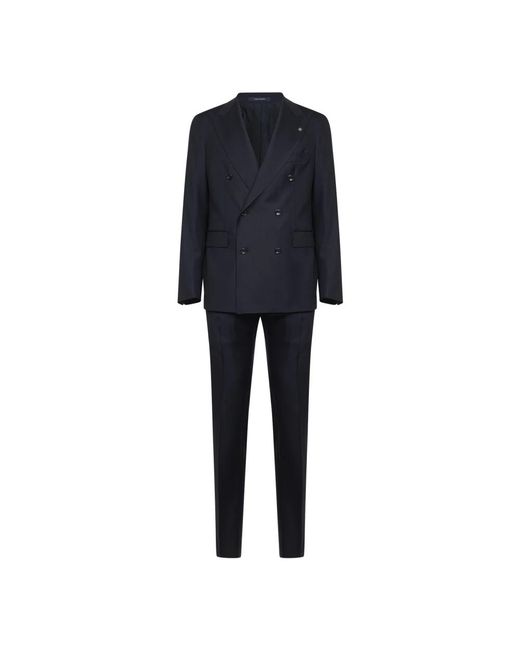 Tagliatore Double-Breasted Suit in het Black voor heren