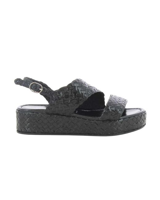 Pons Quintana Black Flat Sandals