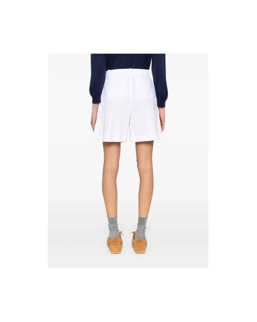 Theory White Weiße Shorts Mit Frontknopfverschluss