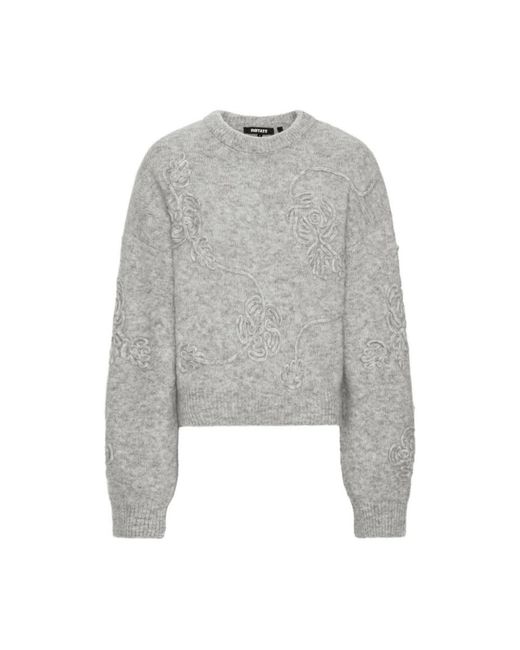 ROTATE BIRGER CHRISTENSEN Gray Round-Neck Knitwear