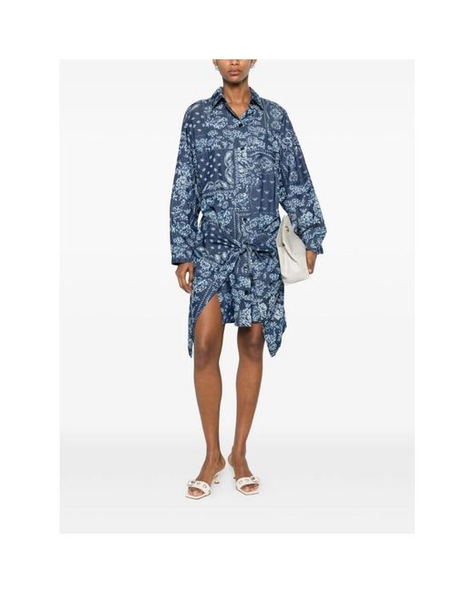 Emporio Armani Blue Shirt Dresses