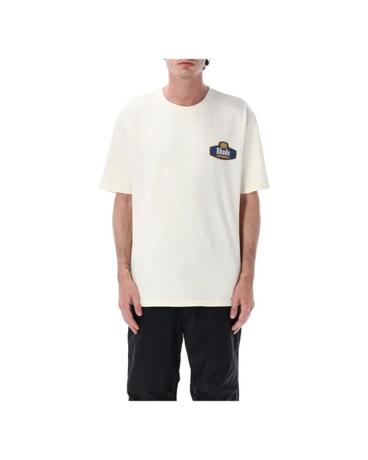 Rhude Racing Crest Tee in het White voor heren