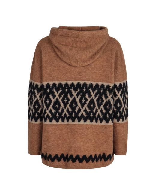 Max Mara Geometrische Jacquard Hoodie in het Brown