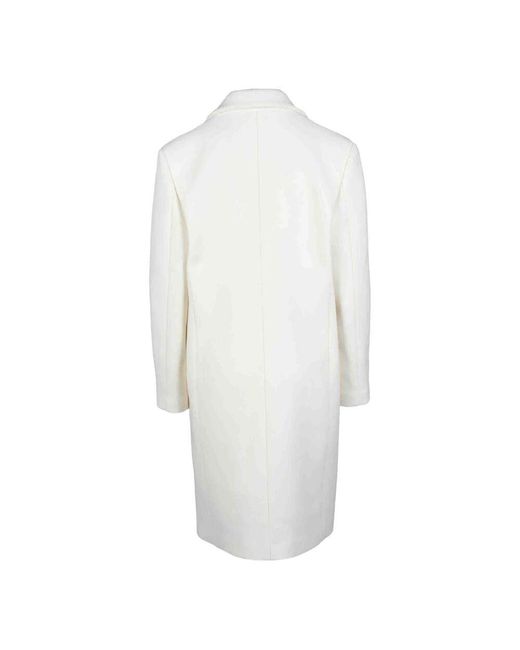 Pinko White Wollmischmantel