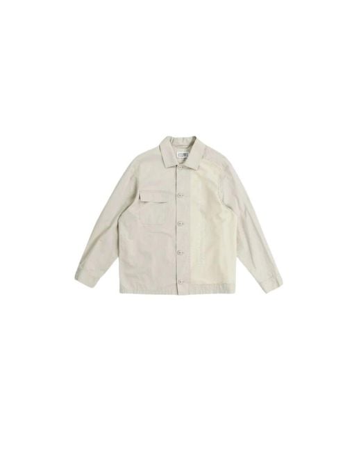 MM6 by Maison Martin Margiela Gabardine jacke mit canvas-einsatz in White für Herren