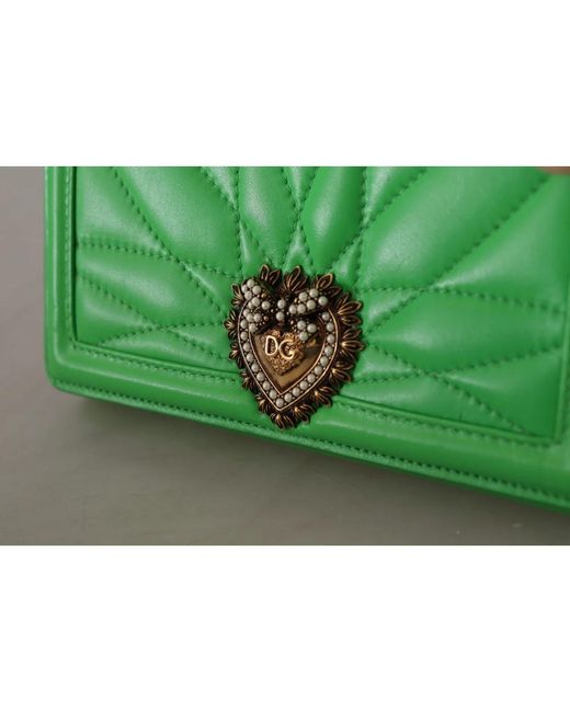 Dolce & Gabbana Green Grünes leder devotion cardholder iphone 11 pro geldbörse