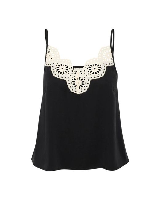 Sleeveless tops di Part Two in Black