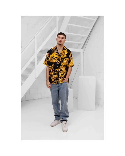 Versace Jeans Couture Metallic Short Sleeve Shirts for men