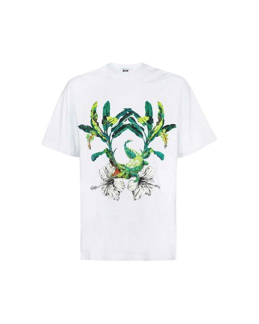 MSGM Green T-Shirts for men