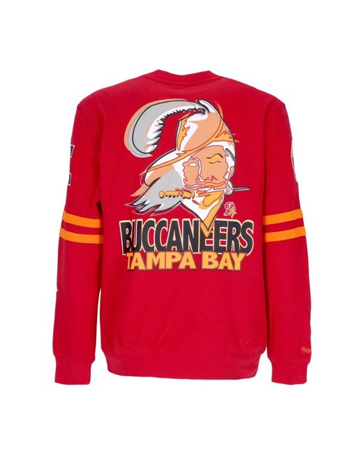 Mitchell & Ness Hoodies & Sweatvesten ,Oranje ,Nfl All Over Crew Sweatshirt in het Orange voor heren