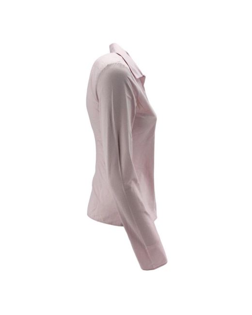 Xacus Overhemden ,Roze ,Leer Micro Pied De Poule Slim Fit Overhemd Met Lange Mouwen in het Pink
