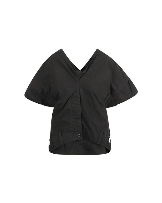 Balenciaga Overhemden ,Zwart ,Katoen Cargo Pants Top in het Black