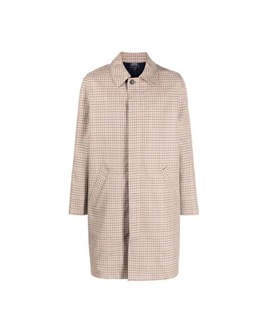 A.P.C. Natural Single-Breasted Coats for men