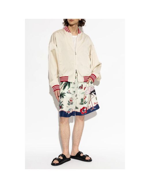 DSquared² Silk Printed Shorts in het Blue voor heren