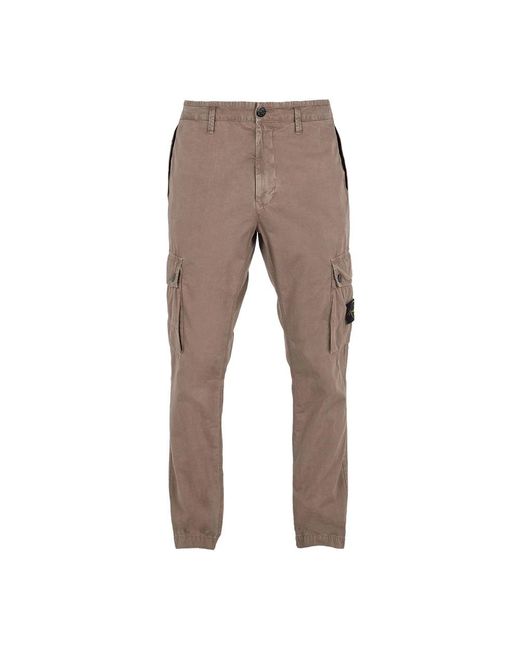 Stone Island Gray Slim-Fit Trousers for men