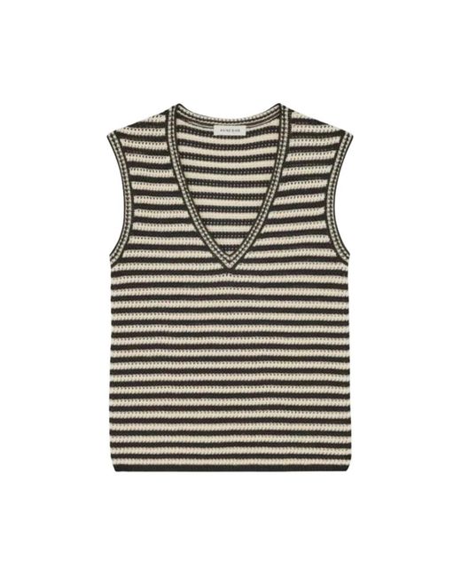 Anine Bing Gray V-Neck Knitwear