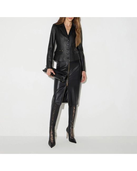 Elisabetta Franchi Black Leather Jackets