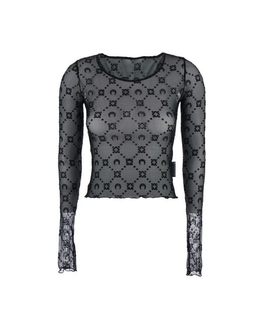 MARINE SERRE Long Sleeve Tops in het Gray