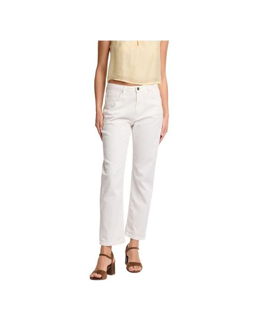Kocca Jeans ,Wit ,Pantaloni Slim Fit in het Natural