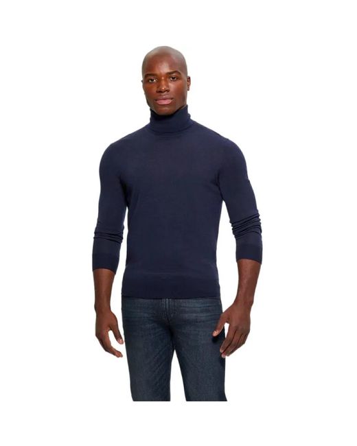 Turtlenecks Guess de hombre de color Blue