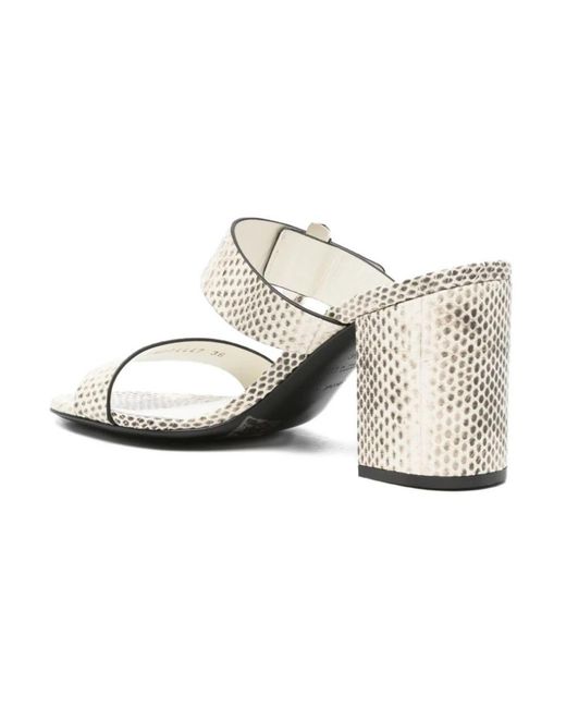 Emporio Armani White Heeled Mules